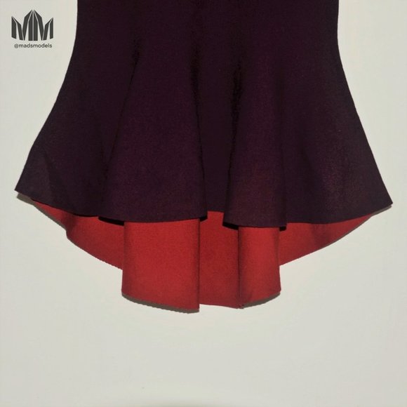 Milly l Contrast Knit Draped Purple Mermaid Dress - Picture 4 of 8
